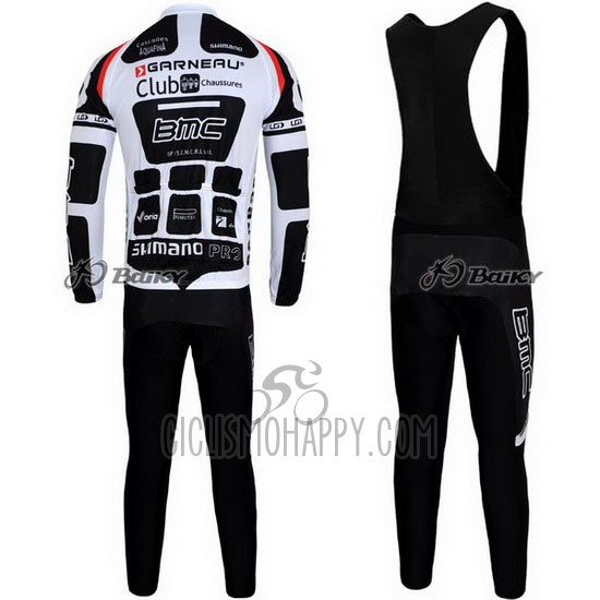 BMC Cycling Jersey Bib Tight 2011 Long Sleeve White and Black